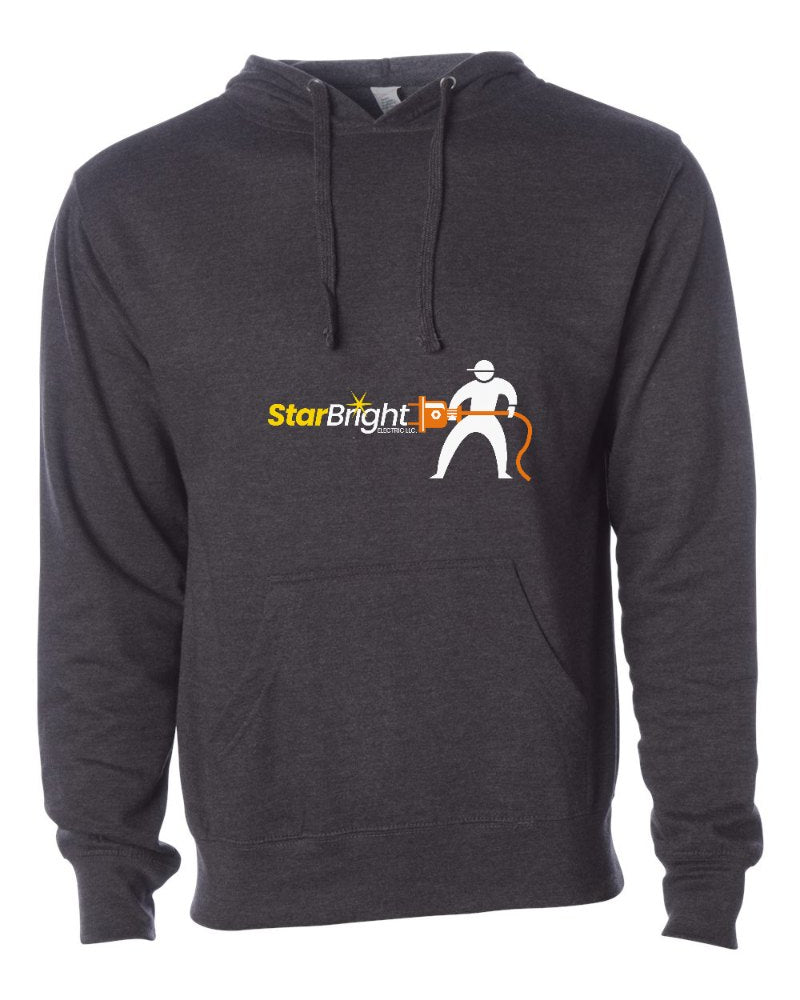 Star Bright Electric Independent Trading Hoodie in Charcoal Heather (sample mockup)