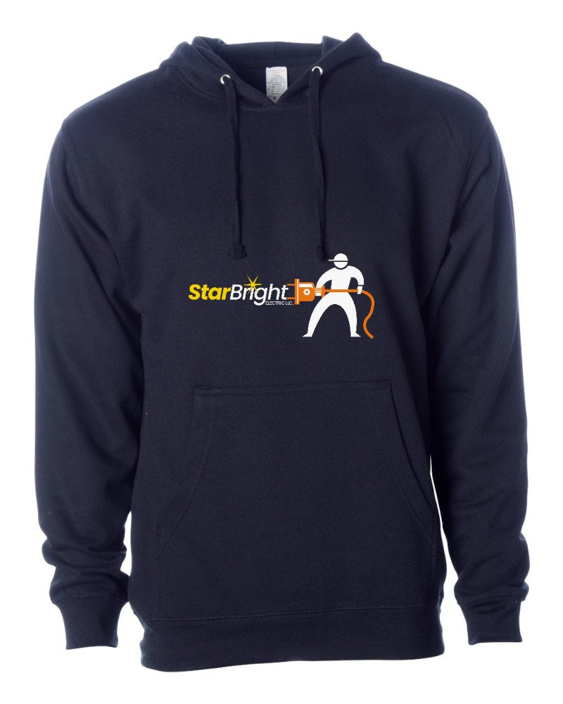 Star Bright Electric Independent Trading Hoodie in Classic Navy (sample mockup)