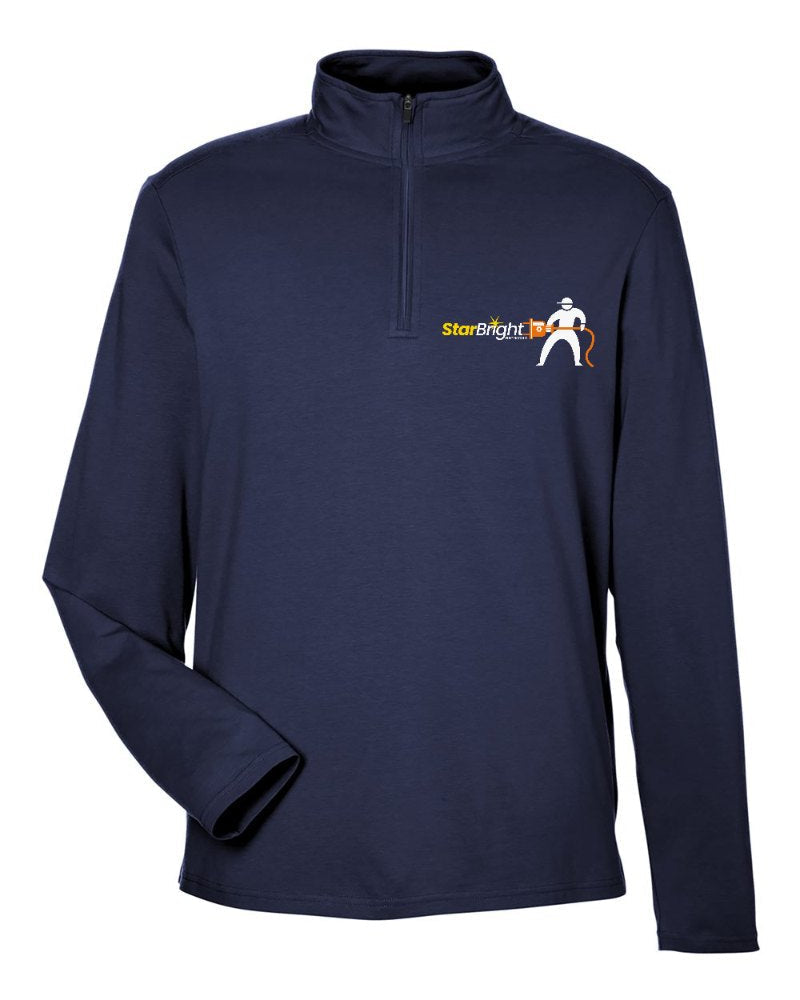 Star Bright Electric Stretch Quarter-Zip in Navy (sample mockup)