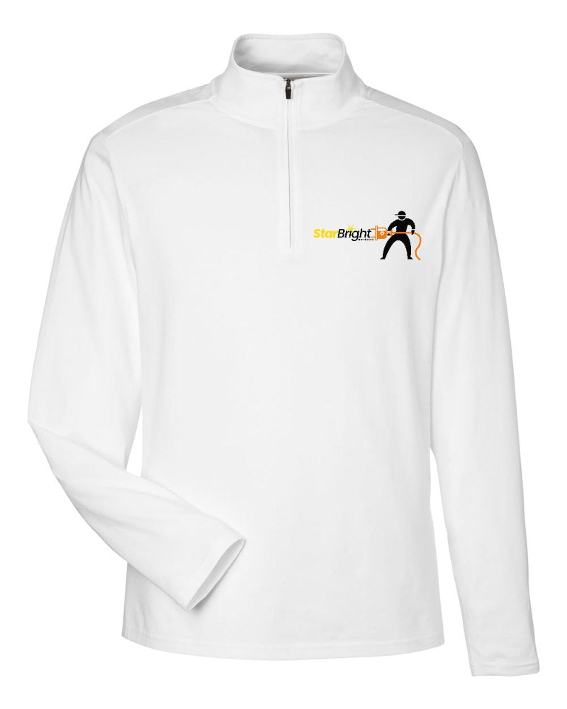 Star Bright Electric Stretch Quarter-Zip in White (sample mockup)