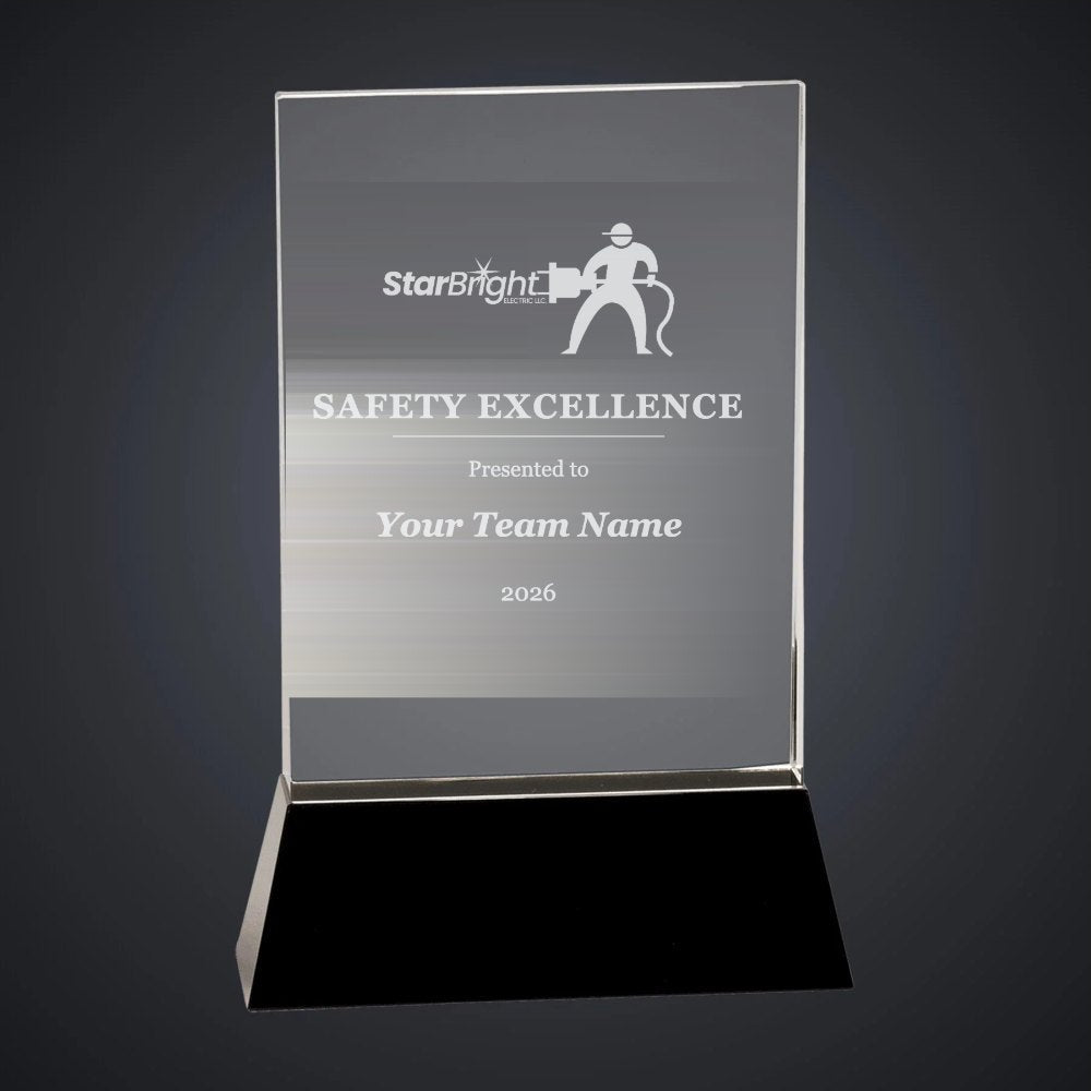 Star Bright Electric Safety Excellence Crystal Award (sample mockup)