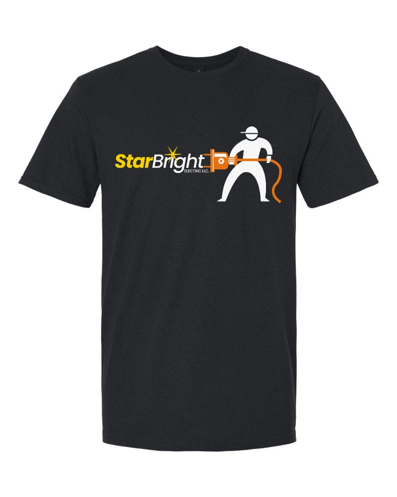 Star Bright Electric Softstyle Tee in Black (sample mockup)