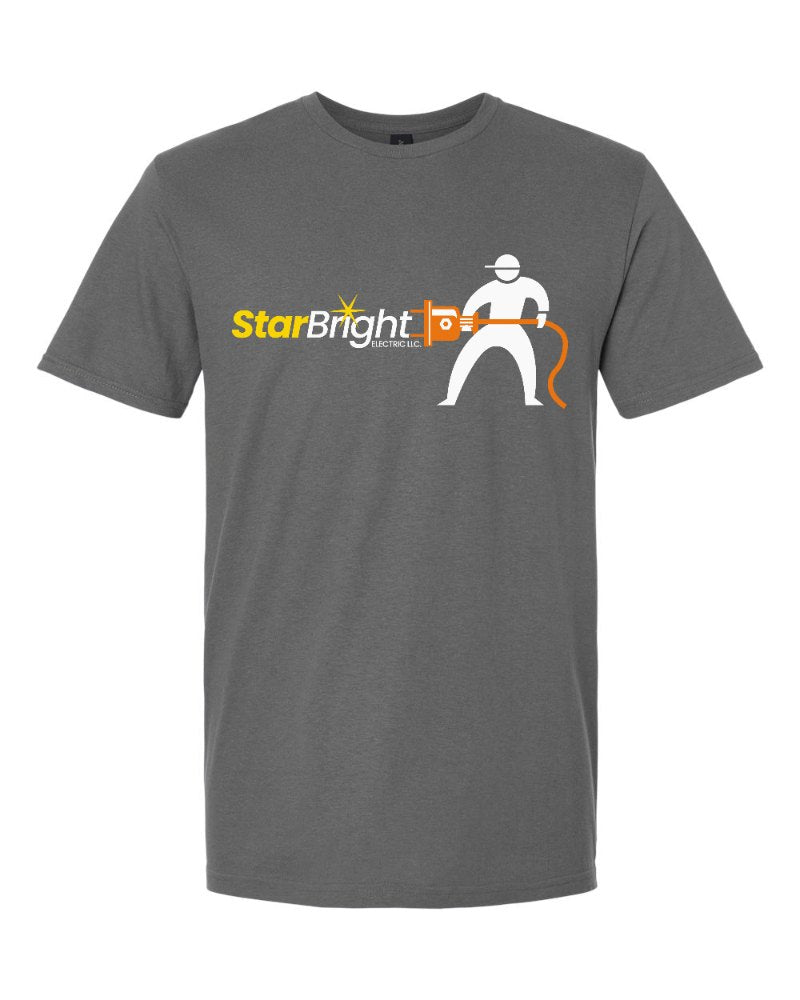 Star Bright Electric Softstyle Tee in Charcoal (sample mockup)