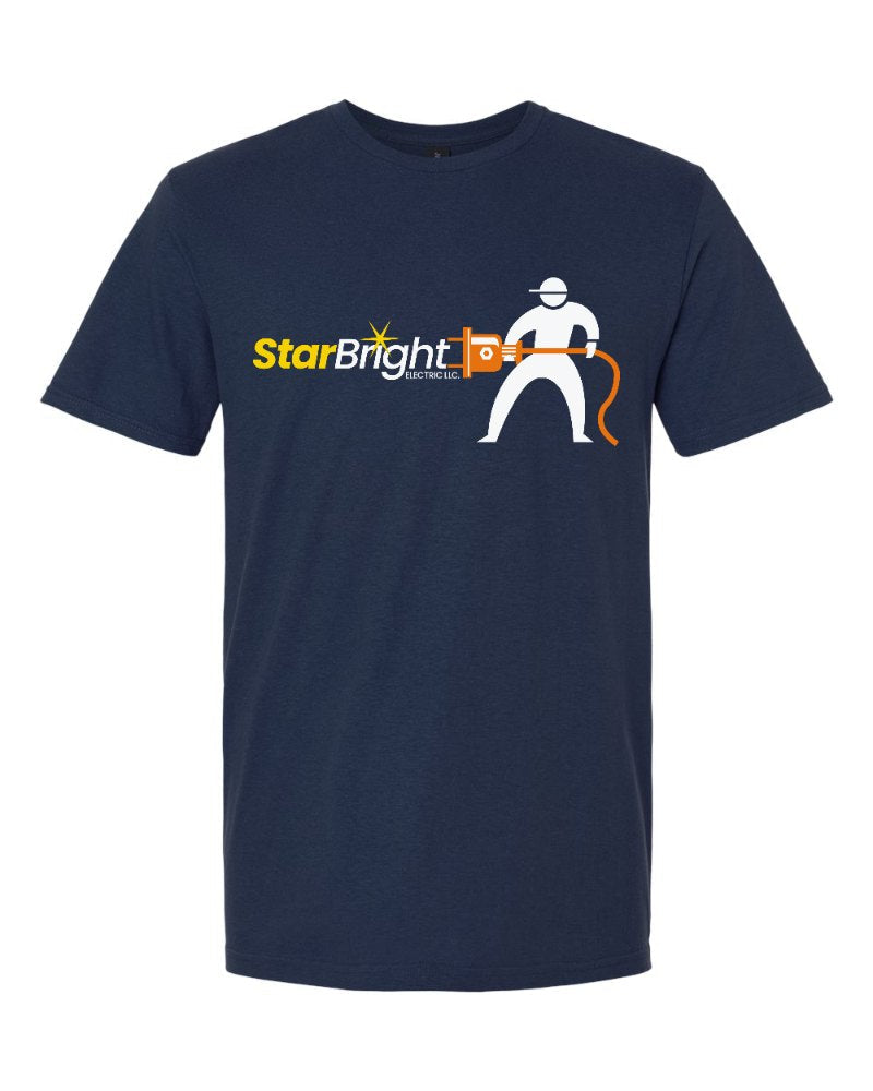 Star Bright Electric Softstyle Tee in Navy (sample mockup)