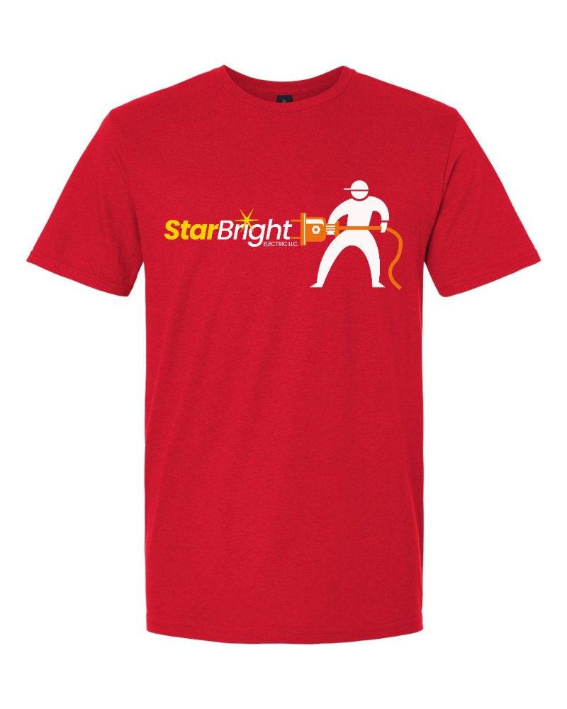 Star Bright Electric Softstyle Tee in Red (sample mockup)