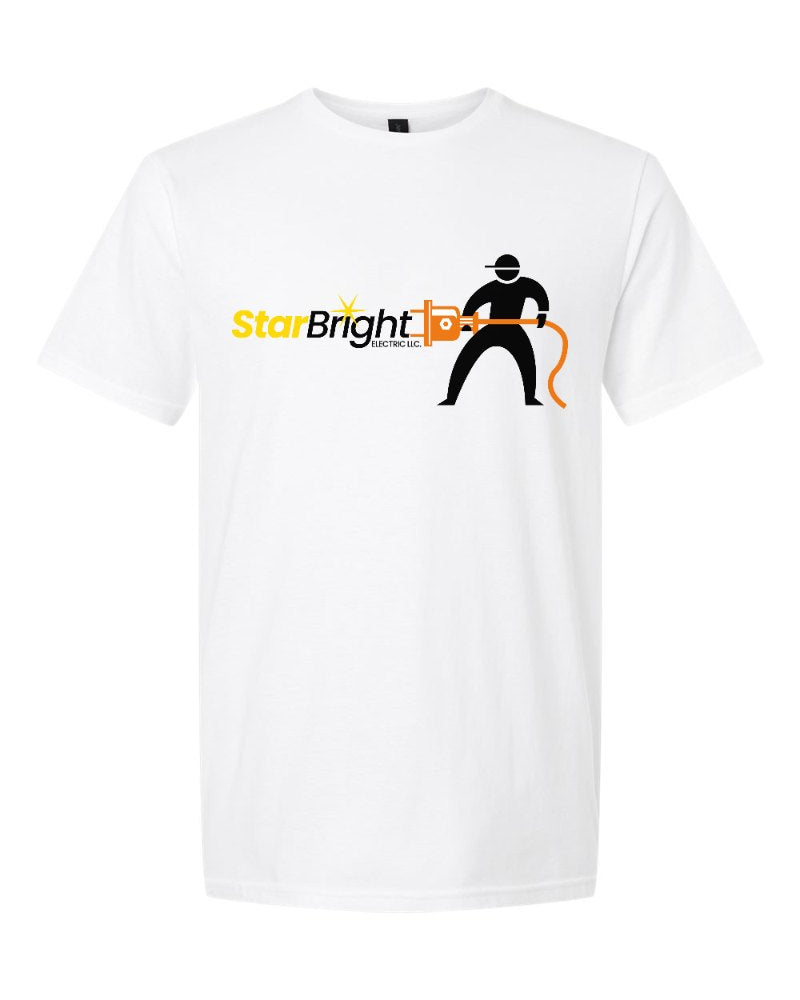 Star Bright Electric Softstyle Tee in White (sample mockup)