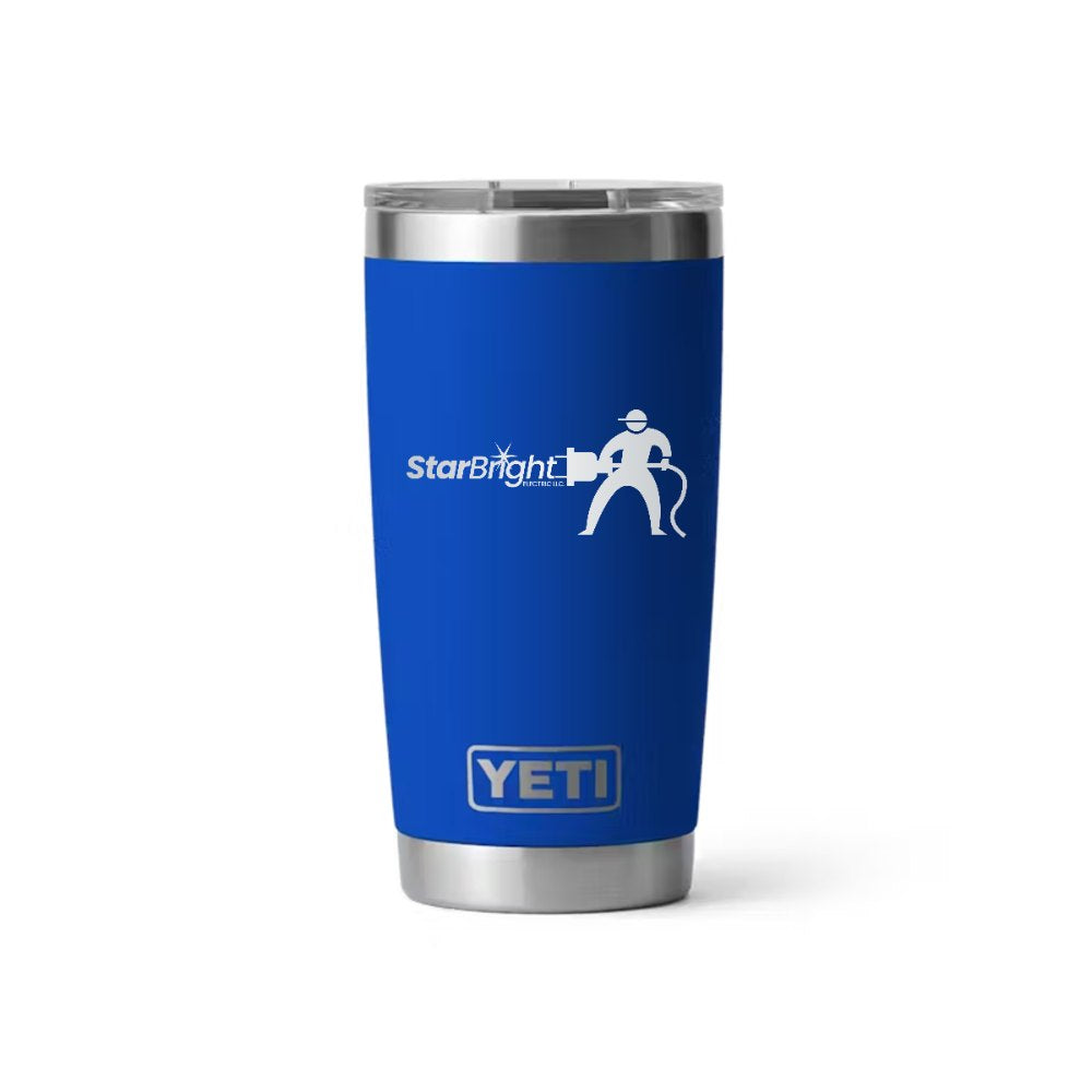 Star Bright Electric YETI 20 oz Rambler in Royal Blue (sample mockup)