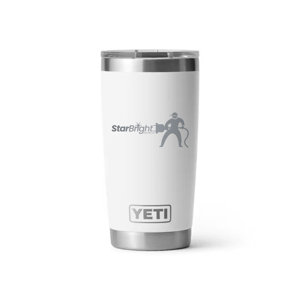Star Bright Electric YETI 20 oz Rambler in White (sample mockup)