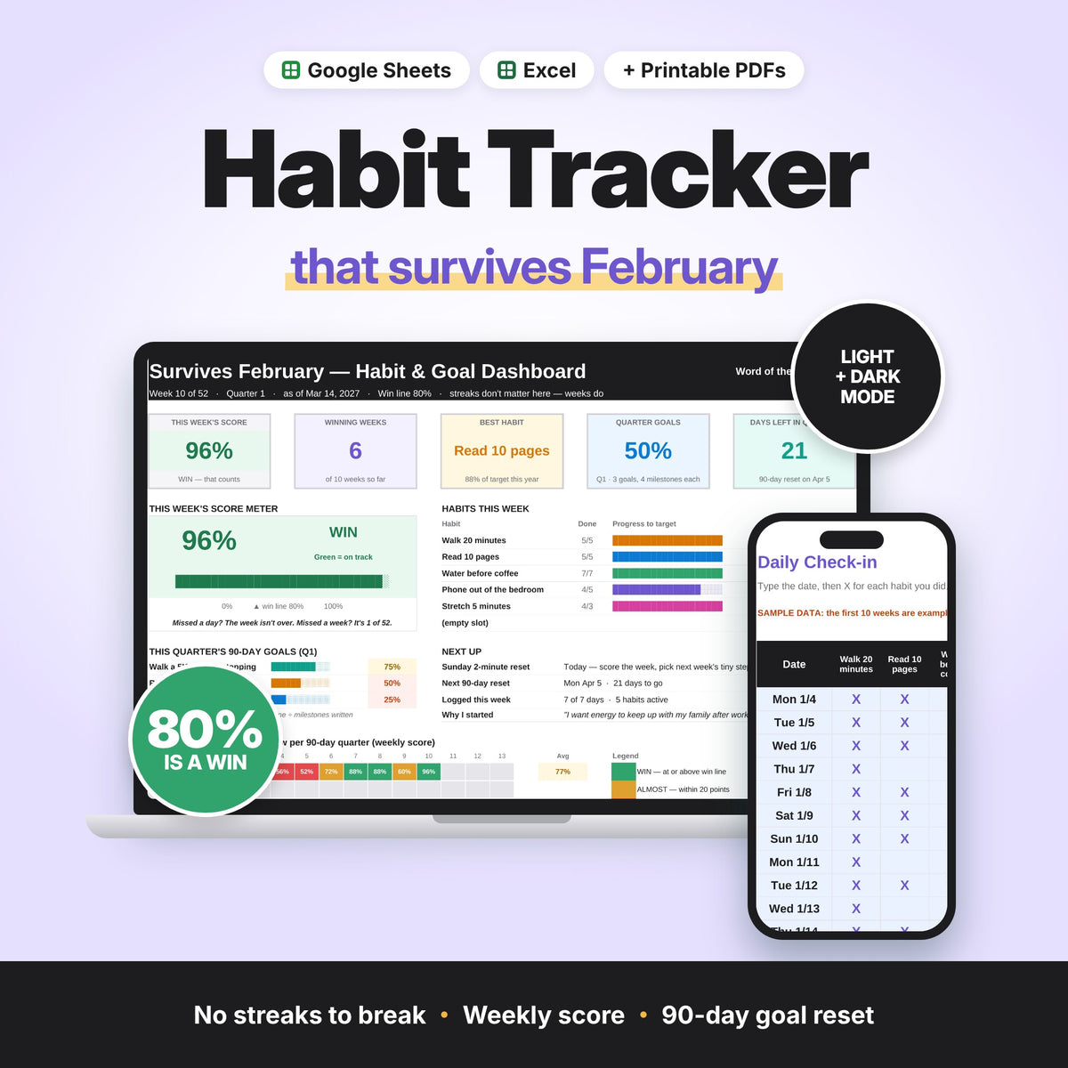 Survives February Habit Tracker & Goal Planner (Digital Download) — photo 1