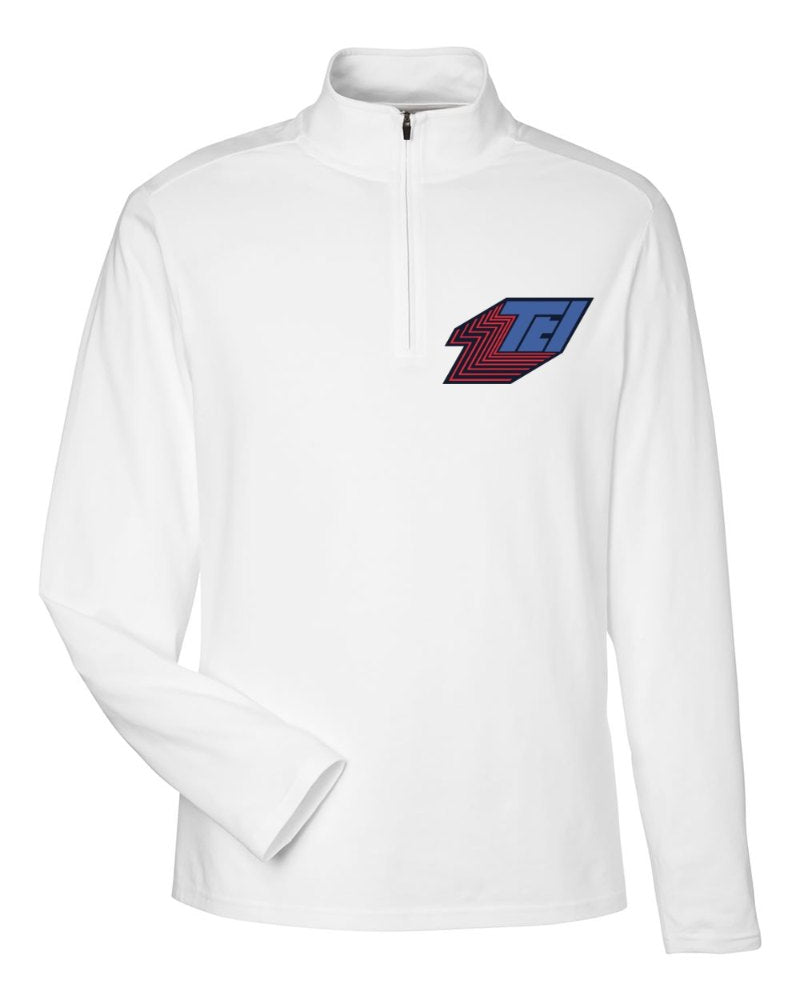 Thompson Electric Stretch Quarter-Zip in White (sample mockup)