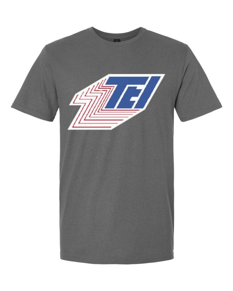 Thompson Electric Softstyle Tee in Charcoal (sample mockup)