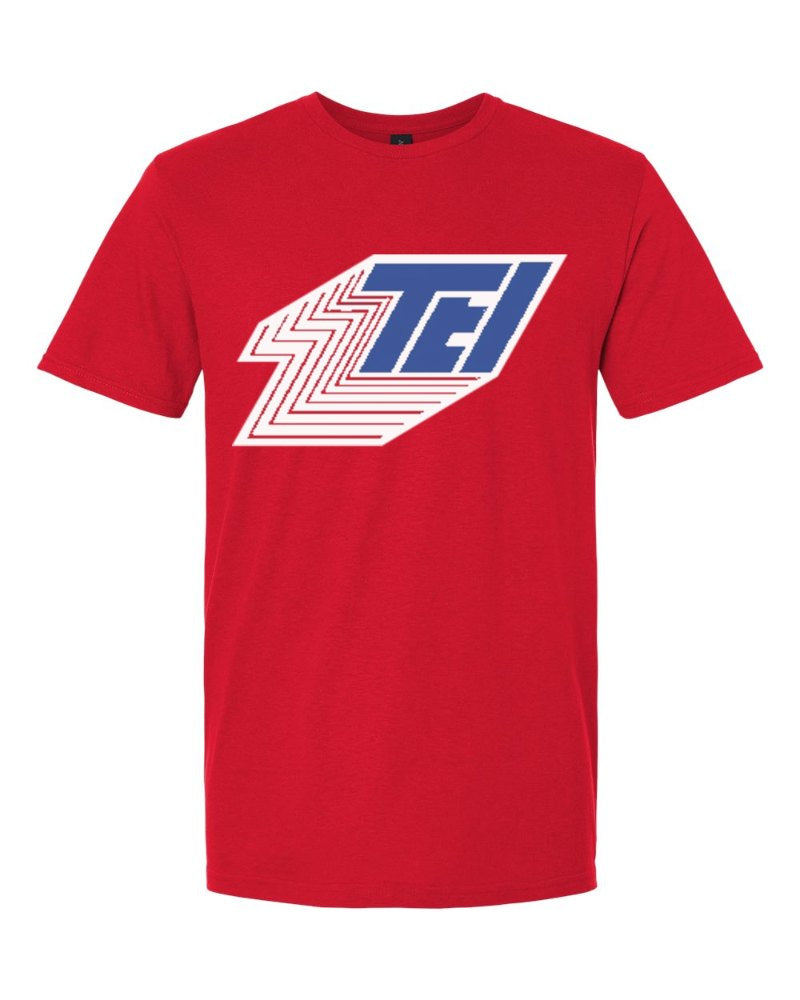 Thompson Electric Softstyle Tee in Red (sample mockup)