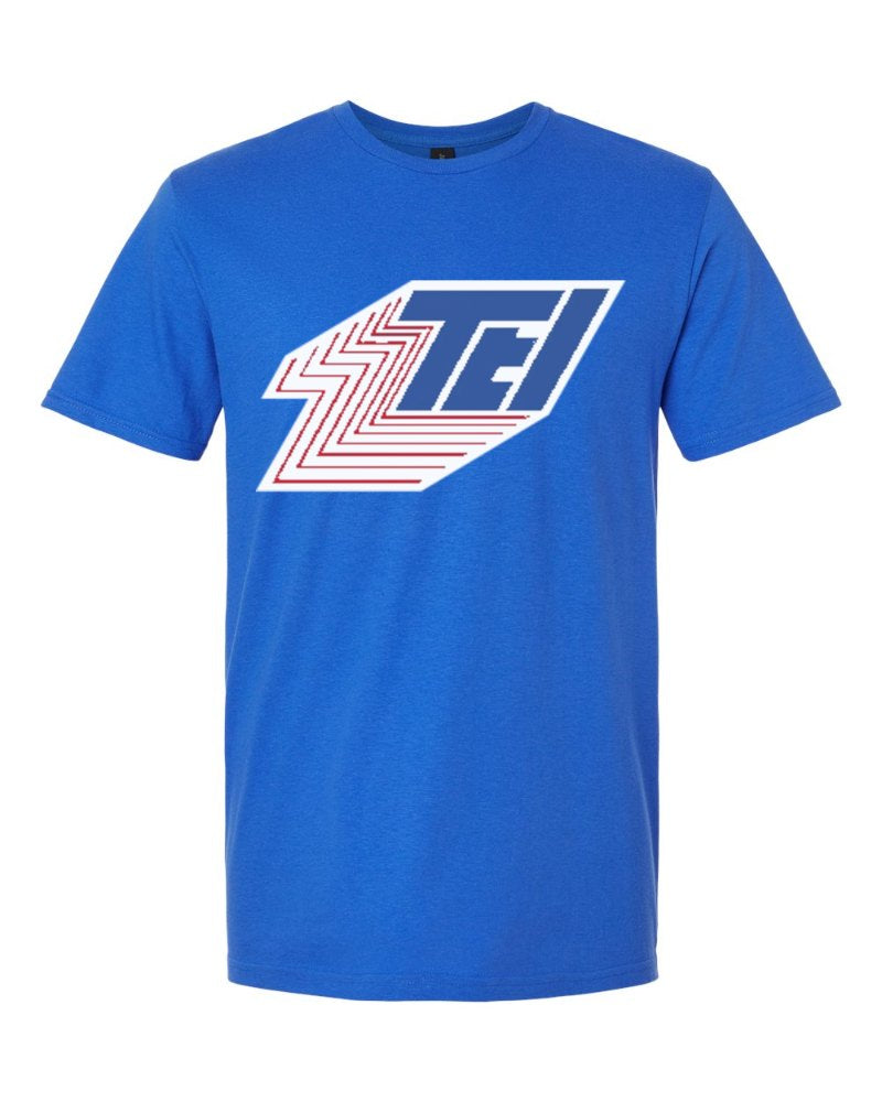 Thompson Electric Softstyle Tee in Royal (sample mockup)
