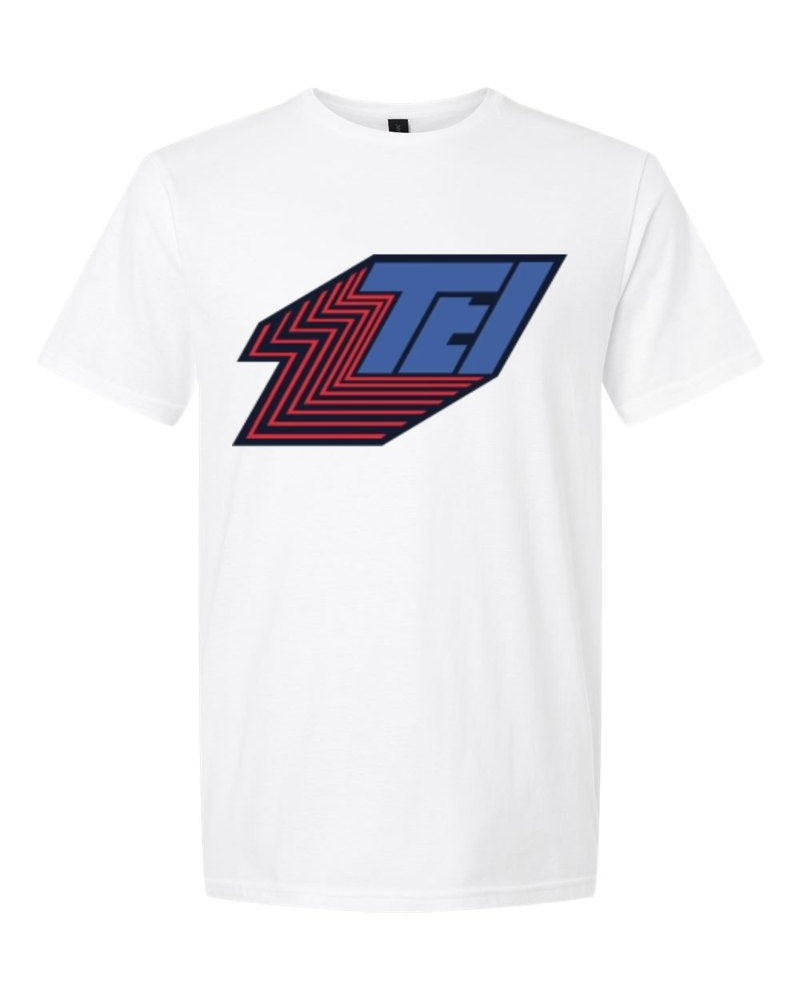 Thompson Electric Softstyle Tee in White (sample mockup)