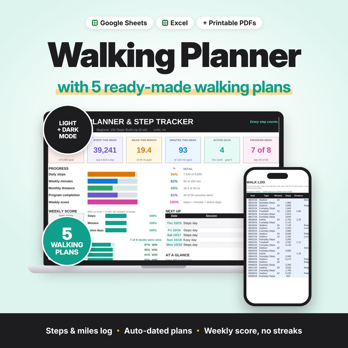 Walking Planner & Step Tracker (Digital Download) — photo 1