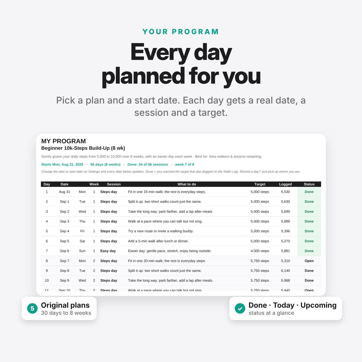 Walking Planner & Step Tracker (Digital Download) — photo 5