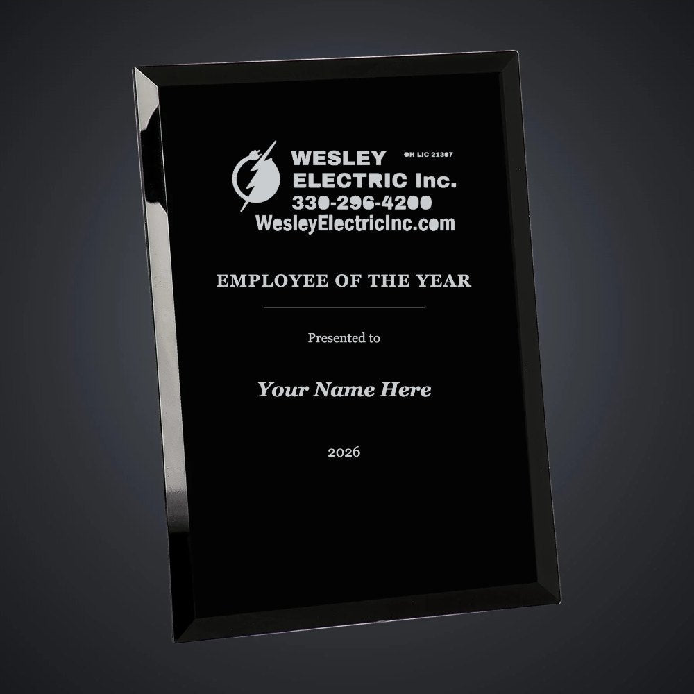 Wesley Electric Employee of the Year Plaque (sample mockup)