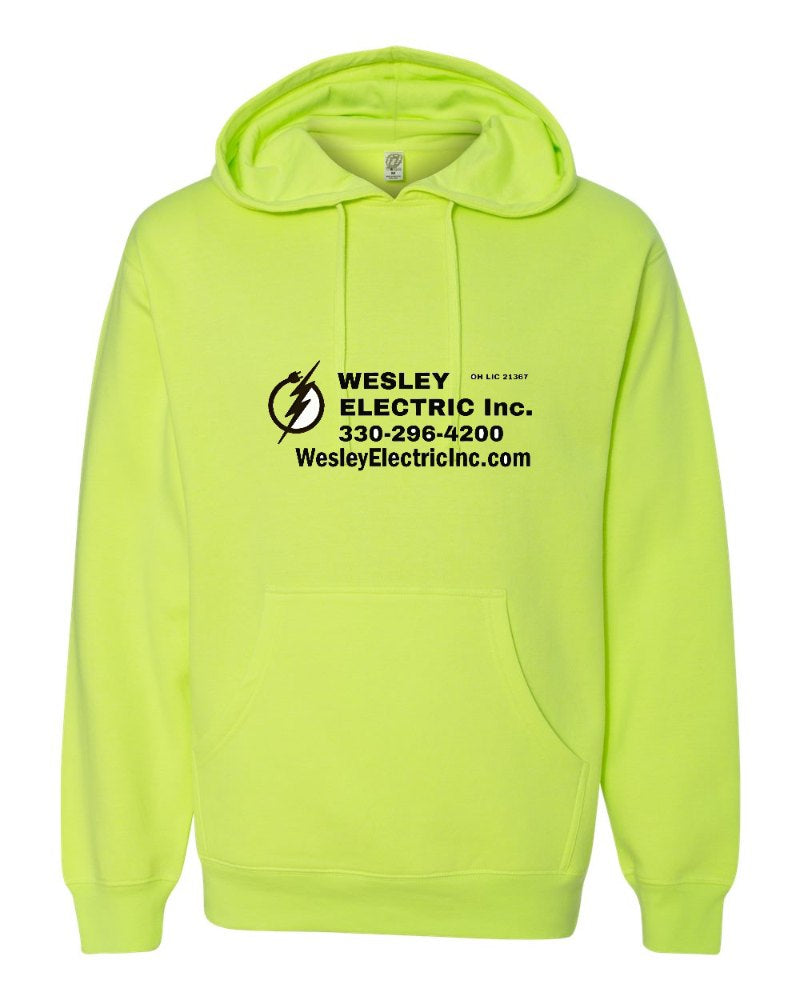 Wesley Electric Independent Trading Hoodie in Safety Yellow (sample mockup)