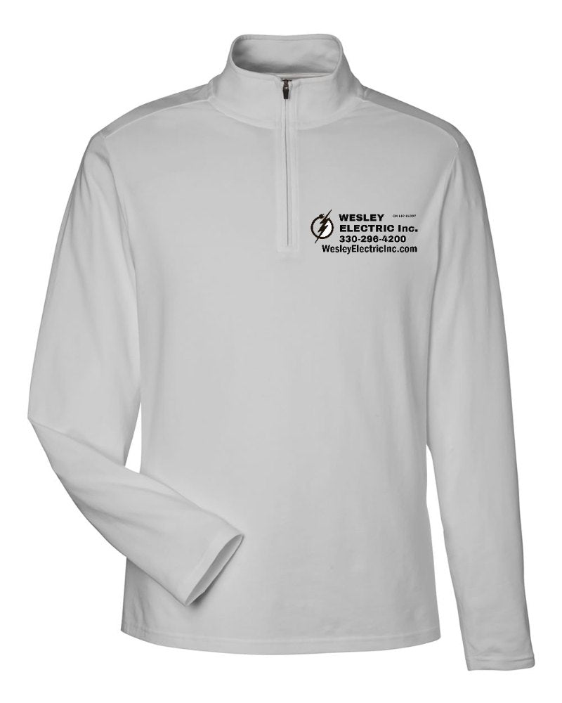 Wesley Electric Stretch Quarter-Zip in Grey (sample mockup)
