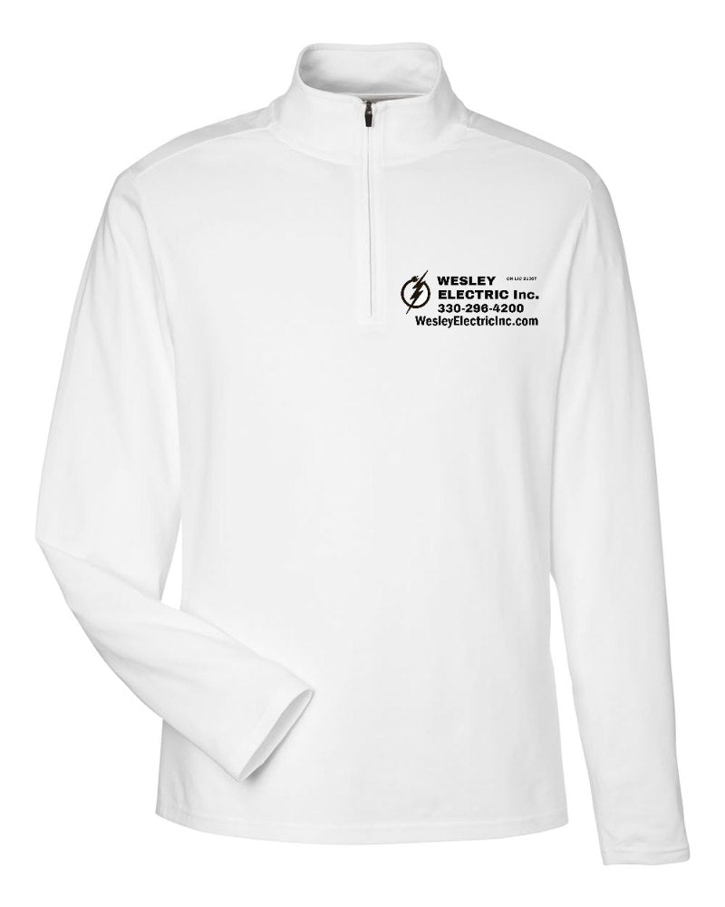 Wesley Electric Stretch Quarter-Zip in White (sample mockup)