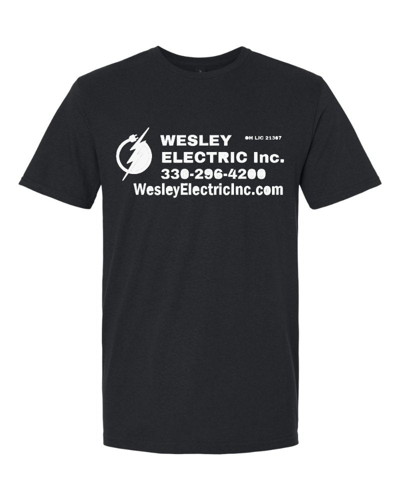 Wesley Electric Softstyle Tee in Black (sample mockup)