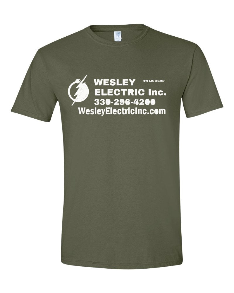 Wesley Electric Softstyle Tee in Military Green (sample mockup)