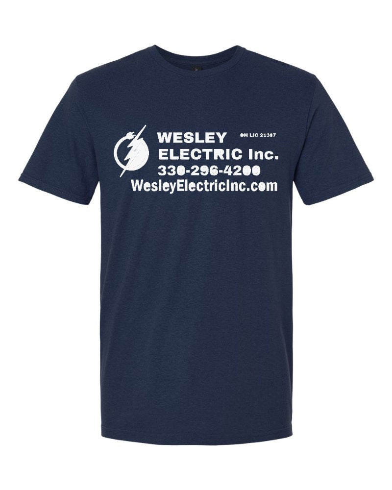 Wesley Electric Softstyle Tee in Navy (sample mockup)