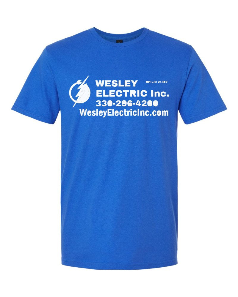 Wesley Electric Softstyle Tee in Royal (sample mockup)