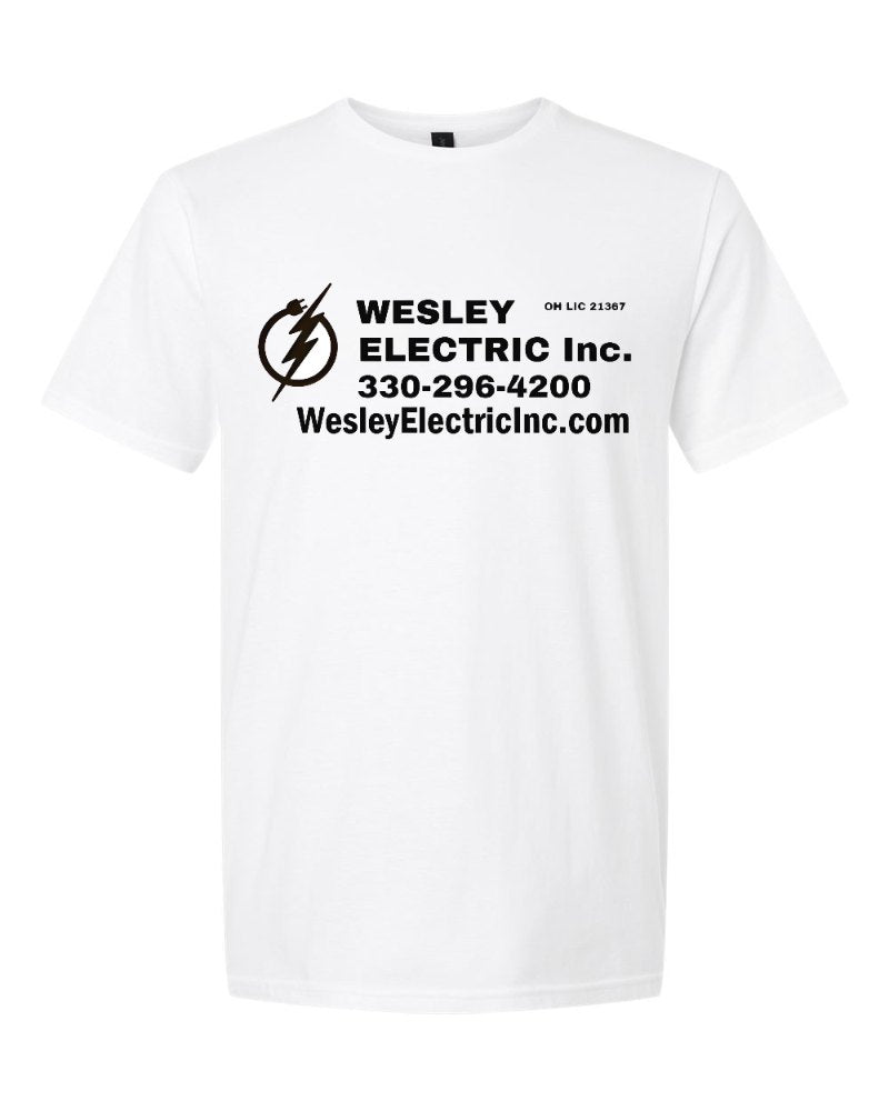 Wesley Electric Softstyle Tee in White (sample mockup)