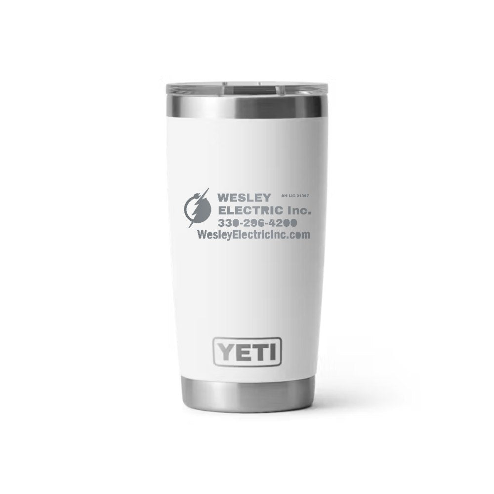 Wesley Electric YETI 20 oz Rambler in White (sample mockup)
