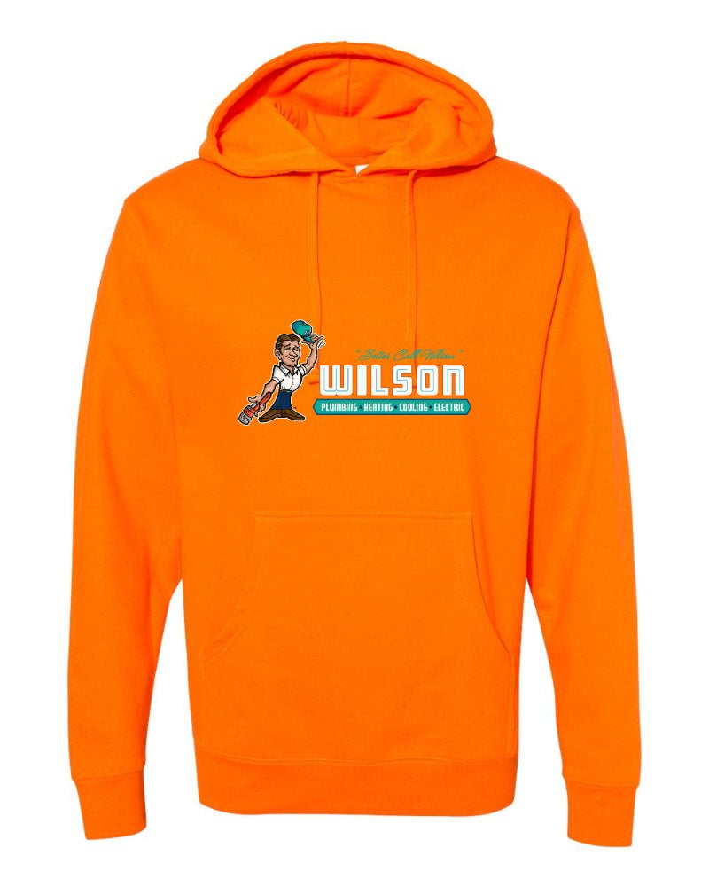 Wilson Independent Trading Hoodie in Safety Orange (sample mockup)