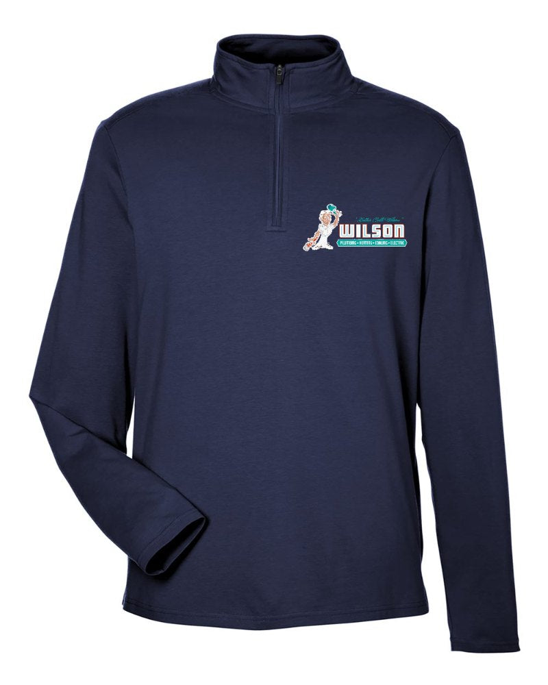 Wilson Stretch Quarter-Zip in Navy (sample mockup)