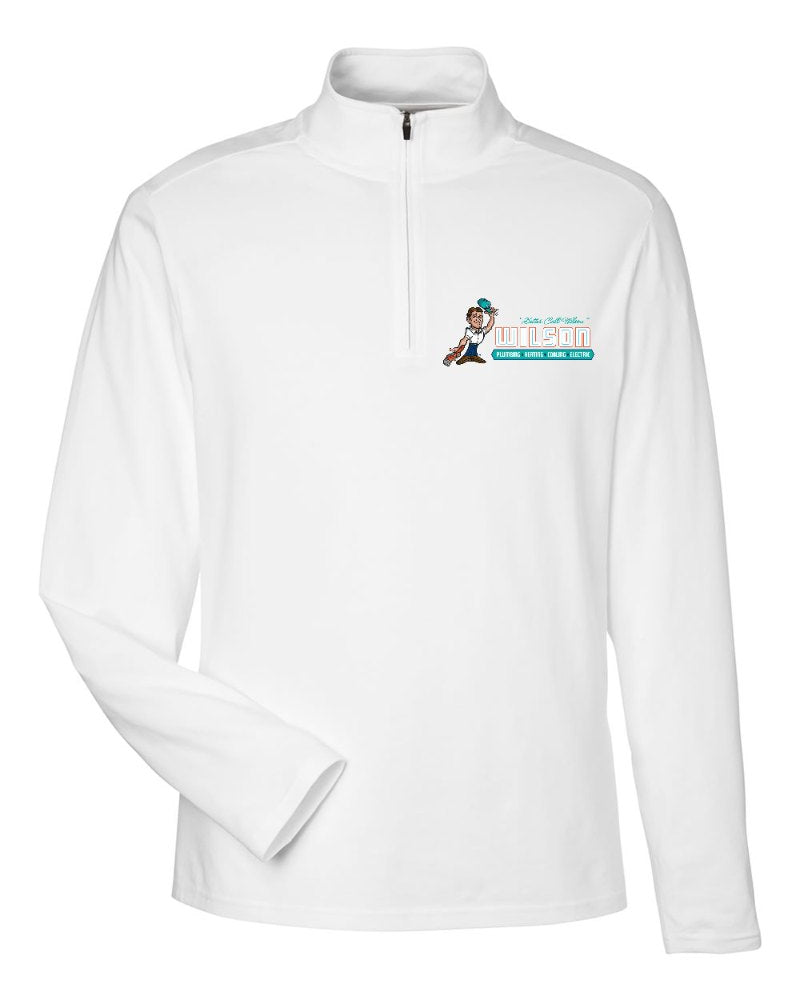 Wilson Stretch Quarter-Zip in White (sample mockup)