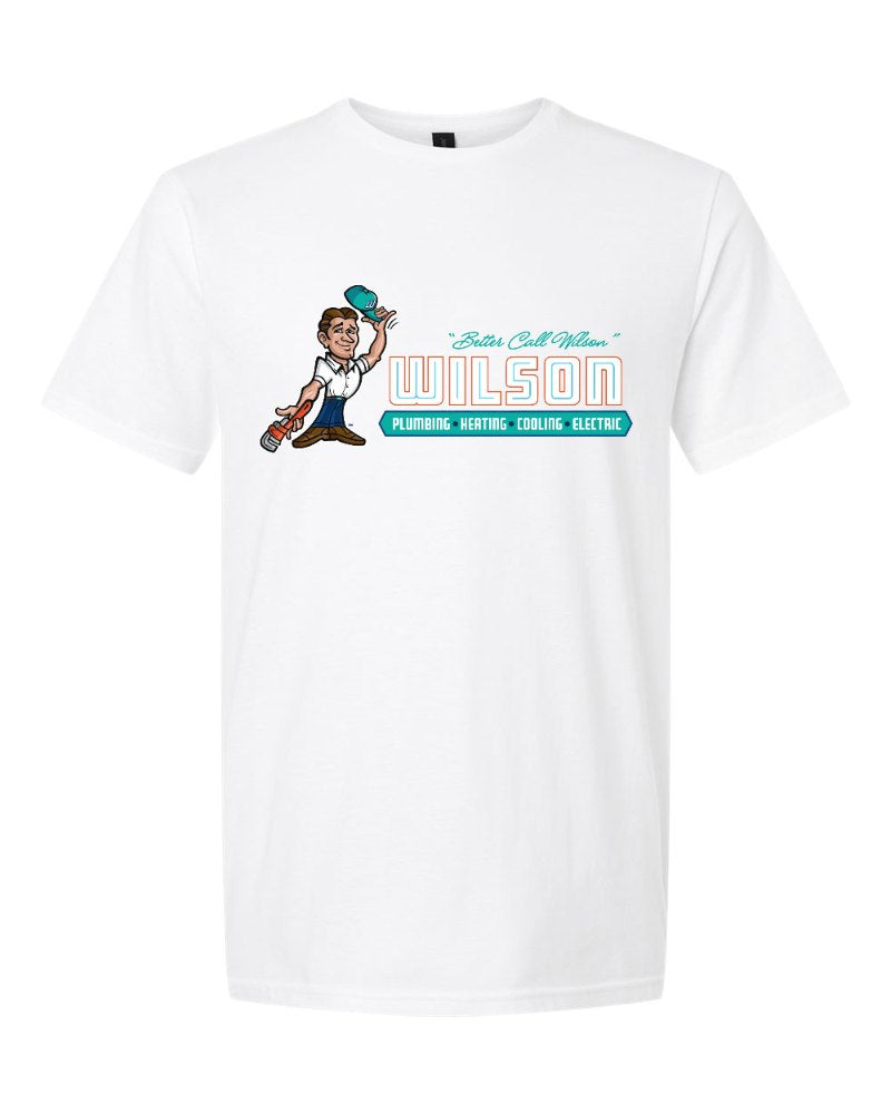Wilson Softstyle Tee in White (sample mockup)